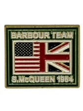Barbour Steve McQueen UK USA Flag Enamel Pin Badge Genuine Brooch ~ Free P+P