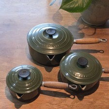 Le Creuset 3 Green saucepan