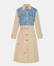 New Steve Madden Soraya Trench Coat Denim Khaki - Size S