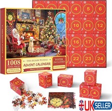 Jigsaw Puzzle Advent Calendar – 24 Boxes 1008pcs Christmas Countdown Family Fun