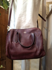 FOSSIL 1954 'Sydney' REAL LEATHER Crossbody Tote Bag Burgundy Small