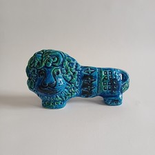 Bitossi Rimini Blu Ceramic Lion, Aldo Londi, Italy