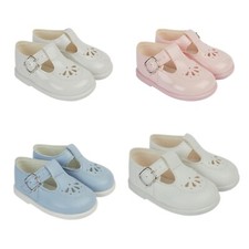 Baypods Boy Girl T-Bar First Walking Shoes Hard Sole Suit Spanish Wear Pink Navy