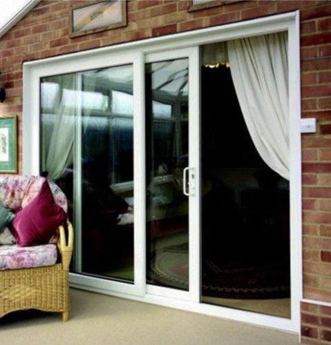 Upvc white sliding patio doors - white,