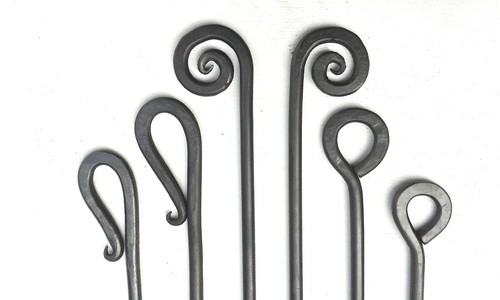 Rustic hand forged fire - forged, poker