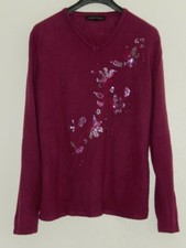 Magenta Pink Sequined Beaded Jumper, Lauren Taylor, 12 - 14