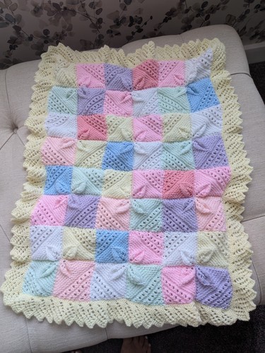 Hand knitted baby blanket - hand,