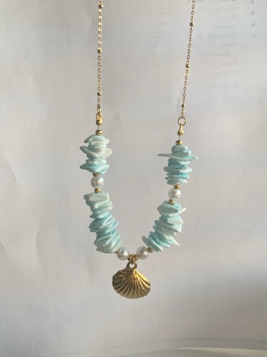 Boho turquoise shell chip - boho,
