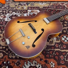 Vintage 1950s Framus Germany Sunburst Archtop Acoustic Guitar w/ Added Pickup