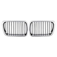 for BMW E36 3 Series M3 97-99 2DR/4DR Chrome+Black Front Kidney Grill Grille MU