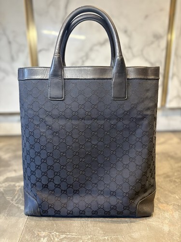 Gucci canvas tote bag black - gg,
