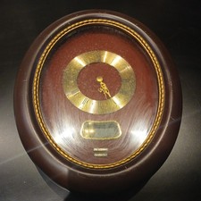 Vintage retro Metamec Quartz wall clock with pendulum, oval, red not working