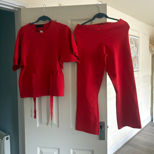 Zara red cotton knit piece - zara,