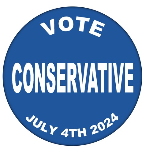 Vote conservative 59mm badge - vote,