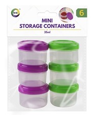 6&12 Pack Small Little Screw Top Plastic Storage Boxes Baby Food Containers Pots