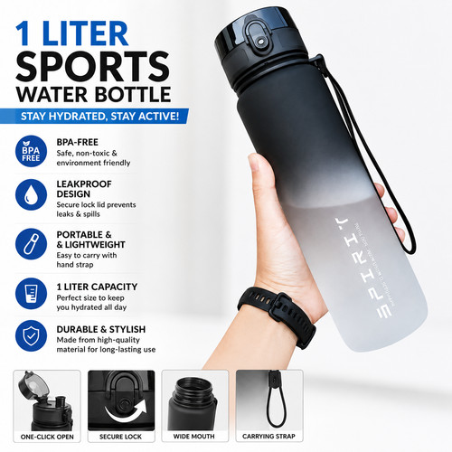 Liter sports water - liter, bottle