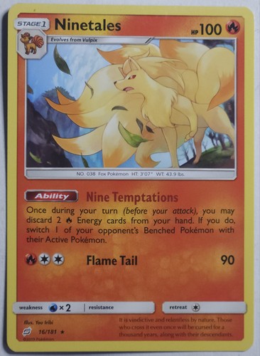 Pokemon card ninetales - team, up