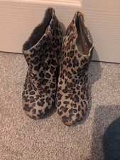 Leopard Print Ankle Boots Size