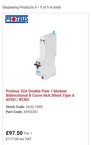 Proteus 32a double pole - pole, 1