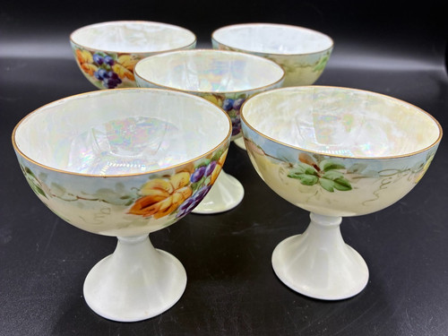 Antique hand painted cups - painted,