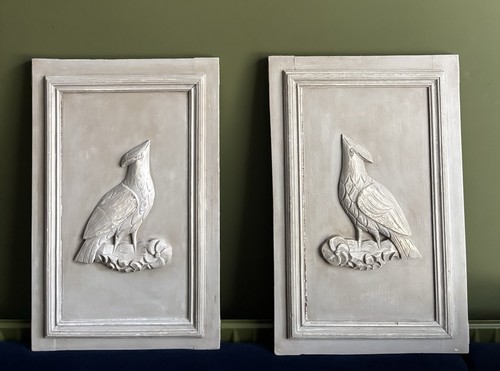 Pair antique style carved - pair,