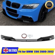 For 2009-2012 BMW 3 Series E90 E91 M Sport Front Bumper Splitter Lip Glos Black