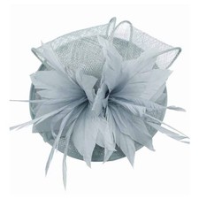 Silver Grey Sinamay Feather