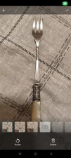 Vintage Pickle Fork Silver Plate EPNS with Mother of Pearl Handle