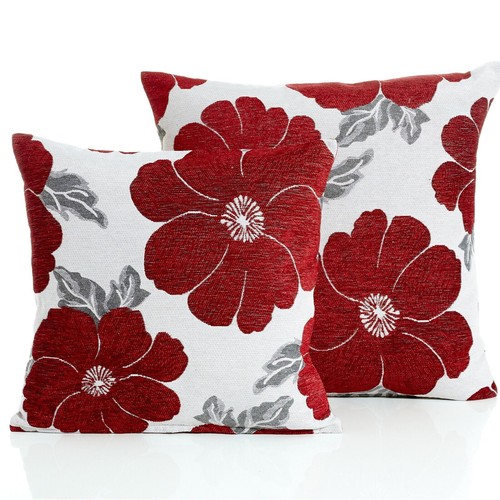 Modern poppy chenille floral - poppy,