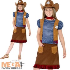 Cowgirl Girls Fancy Dress World Book Day Western Kids Childrens Cowboy Costume