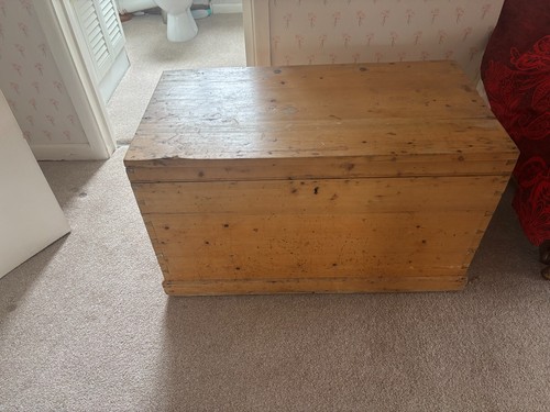 Antique pine chest - pine, chest,