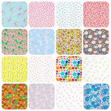 Floral Polycotton Fabric - Vintage, Ditsy, Roses, Retro Designs - All Sizes