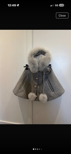 Real fur child poncho - real,