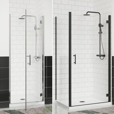 Chrome Black Hinged Door