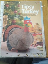 KNITTING PATTERN Alan Dart Tipsy turkey toy Christmas decoration 25.5cm tall