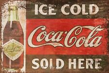 Coca Cola Rusty Aged look Advert Vintage Retro Style Metal Sign, cafe, bar, pub