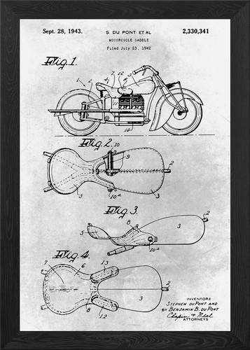 No333 motorcycle saddle framed - motorcycle,