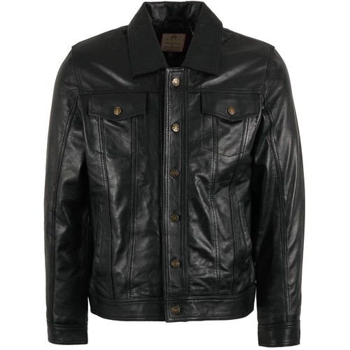 Real hoxton leather trucker - leather,