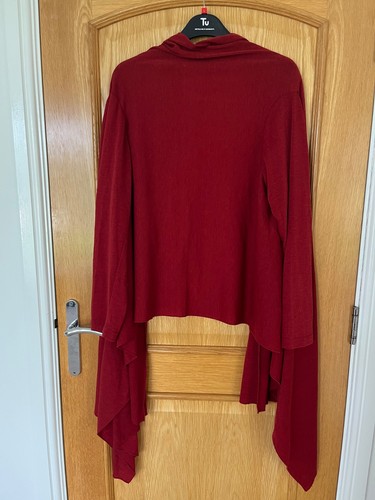 Ladies waterfall cardigan red - waterfall,