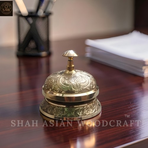Antique solid brass desk - brass, bell