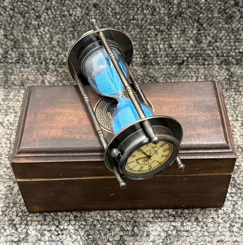 Vintage retro brass hourglass - retro,