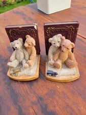 Antique Bear Pair Resin Book Ends Decorative Bookends Nursery Decor