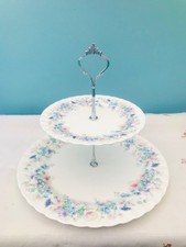 Pretty 2 Tier Wedgwood “Angela” Vintage Butterflies & Floral Bone China 🌸