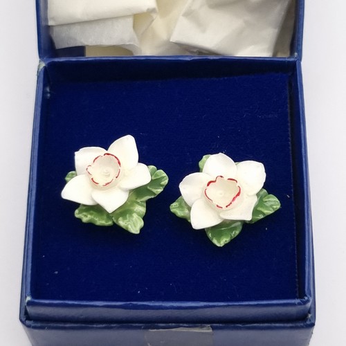 Bone china earrings - bone,
