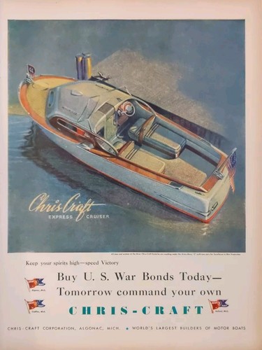 1944 chris craft boats - boats, print
