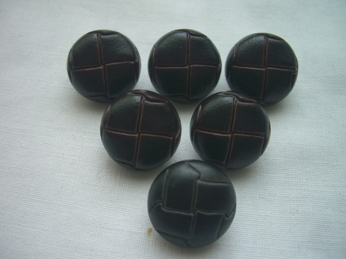 Dark brown leather effect - brown,