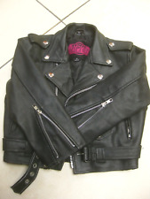 VINTAGE TRASH & VAUDEVILLE LEATHER BIKER JACKET XXS 2 brando real girls T-birds