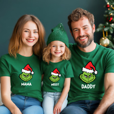 Funny Grinch Face Xmas T-Shirt Grinch Tee Novelty Family Matching Christmas Gift