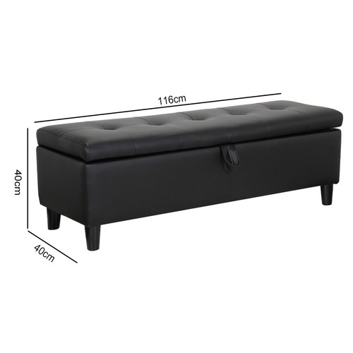 Faux leather ottoman storage - ottoman,