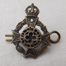 WW2 Army Chaplain Collar Badge In White Metal With WM Lugs Possibly Silver